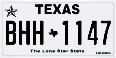 TX license plate BHH1147