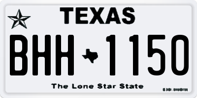 TX license plate BHH1150