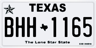 TX license plate BHH1165