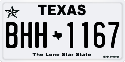 TX license plate BHH1167
