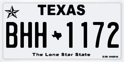 TX license plate BHH1172