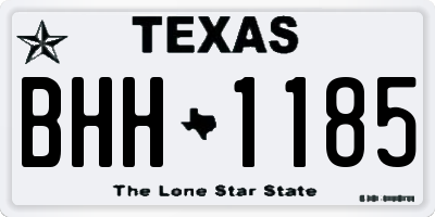 TX license plate BHH1185