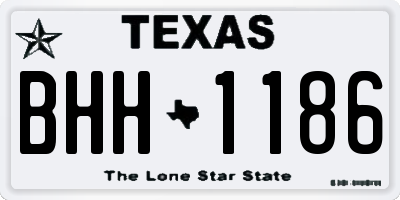 TX license plate BHH1186
