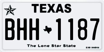 TX license plate BHH1187