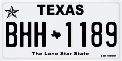 TX license plate BHH1189