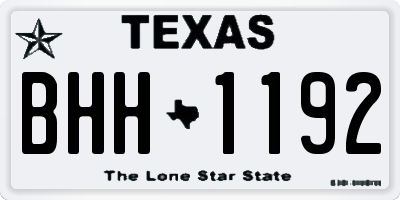 TX license plate BHH1192