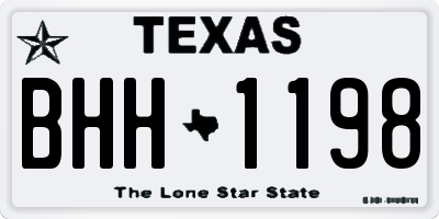 TX license plate BHH1198