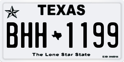 TX license plate BHH1199