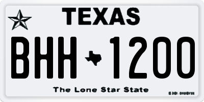TX license plate BHH1200