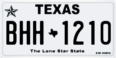 TX license plate BHH1210