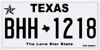 TX license plate BHH1218