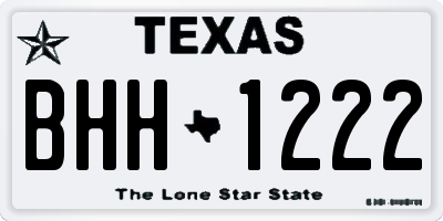 TX license plate BHH1222
