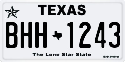 TX license plate BHH1243