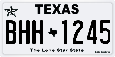 TX license plate BHH1245