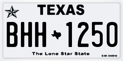 TX license plate BHH1250