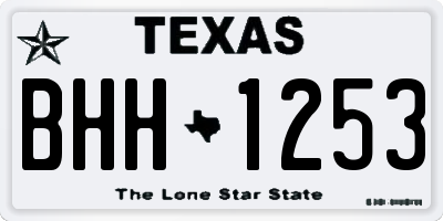 TX license plate BHH1253