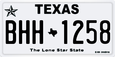 TX license plate BHH1258