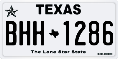TX license plate BHH1286