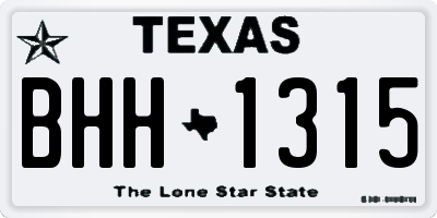 TX license plate BHH1315