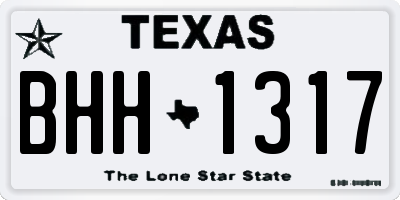 TX license plate BHH1317