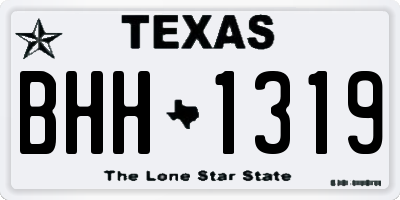 TX license plate BHH1319