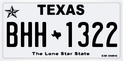 TX license plate BHH1322