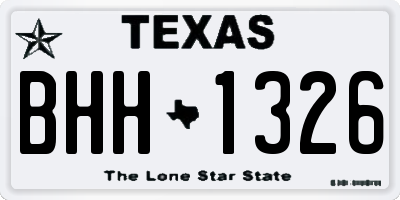 TX license plate BHH1326