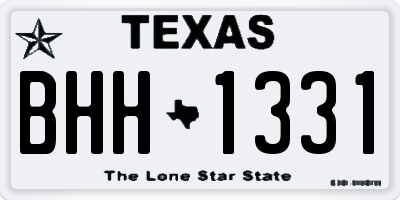 TX license plate BHH1331
