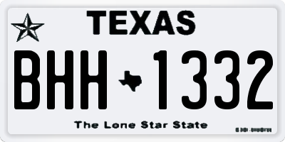 TX license plate BHH1332