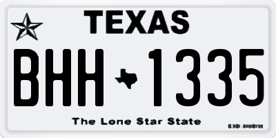 TX license plate BHH1335