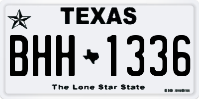 TX license plate BHH1336