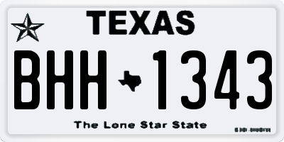 TX license plate BHH1343
