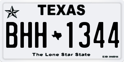 TX license plate BHH1344