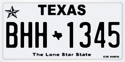 TX license plate BHH1345