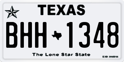 TX license plate BHH1348