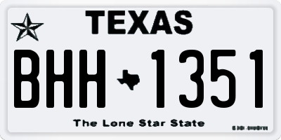 TX license plate BHH1351