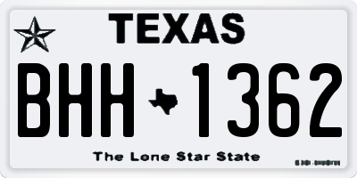 TX license plate BHH1362