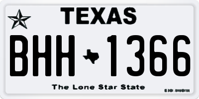 TX license plate BHH1366