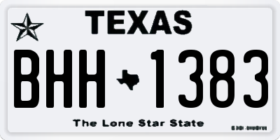 TX license plate BHH1383