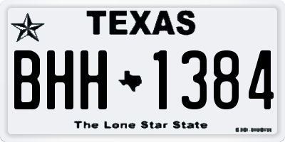 TX license plate BHH1384