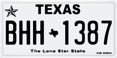 TX license plate BHH1387