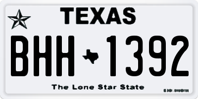 TX license plate BHH1392