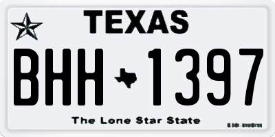 TX license plate BHH1397