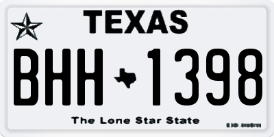 TX license plate BHH1398