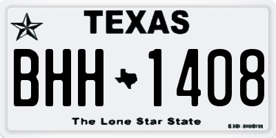 TX license plate BHH1408