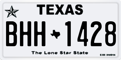 TX license plate BHH1428
