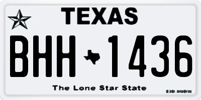 TX license plate BHH1436