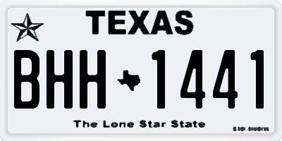TX license plate BHH1441