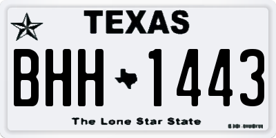 TX license plate BHH1443
