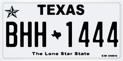TX license plate BHH1444